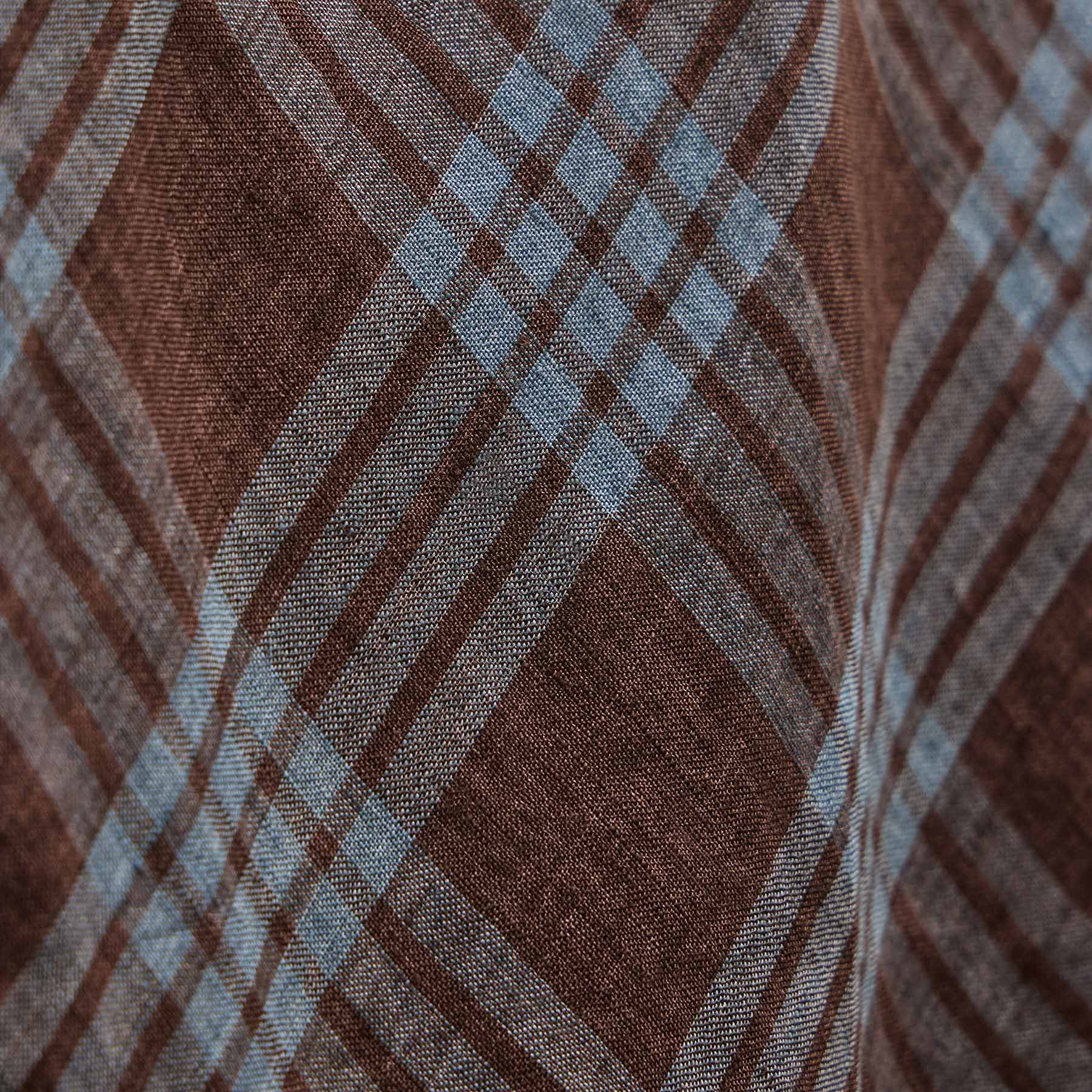Robe chic en lin à motif écossais – Prune